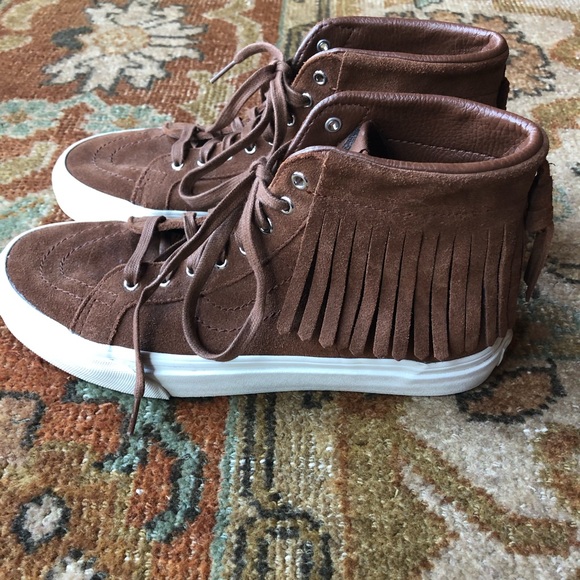 Vans Shoes - 🎁 NWOT Vans SK8 Suede Fringed Hi Moccasin Sneaker